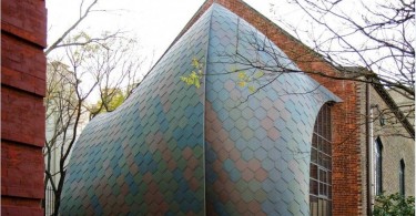 Трубчатый каркас крытой террасы-студии в Хобокене
