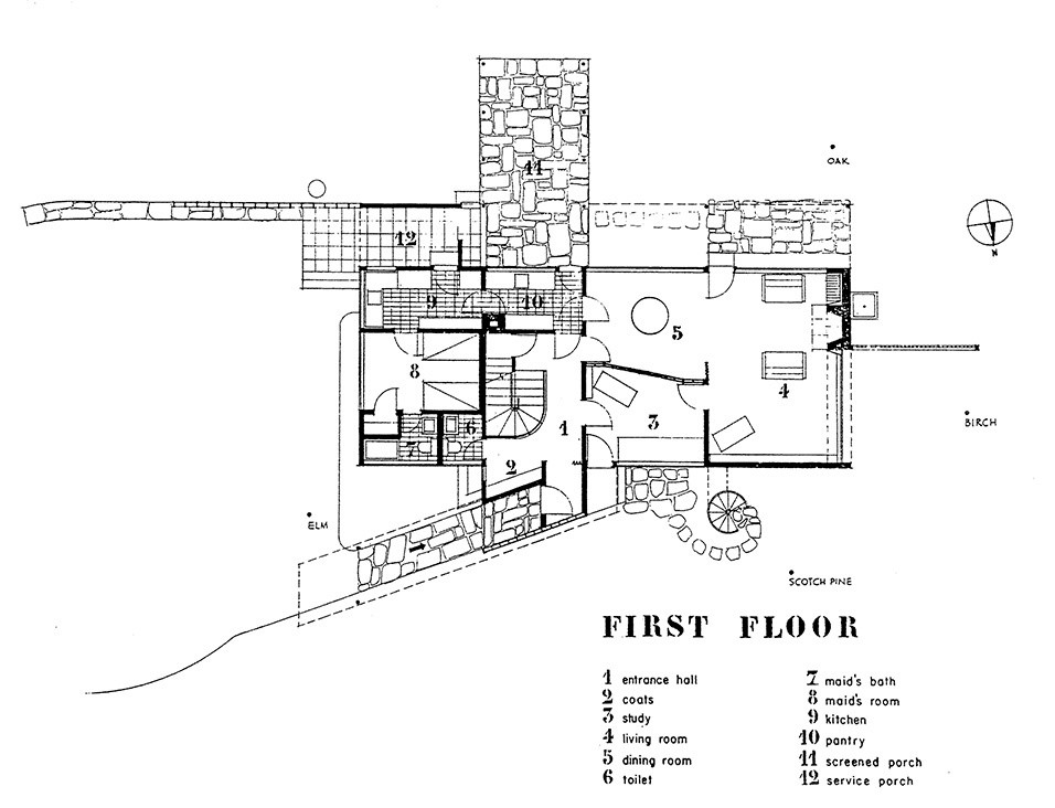 План схема первого этажа Gropius House