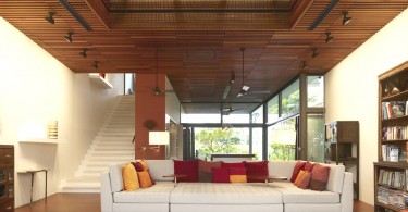 Современный дизайн интерьера гостиной в резиденции Acoustic Alchemy