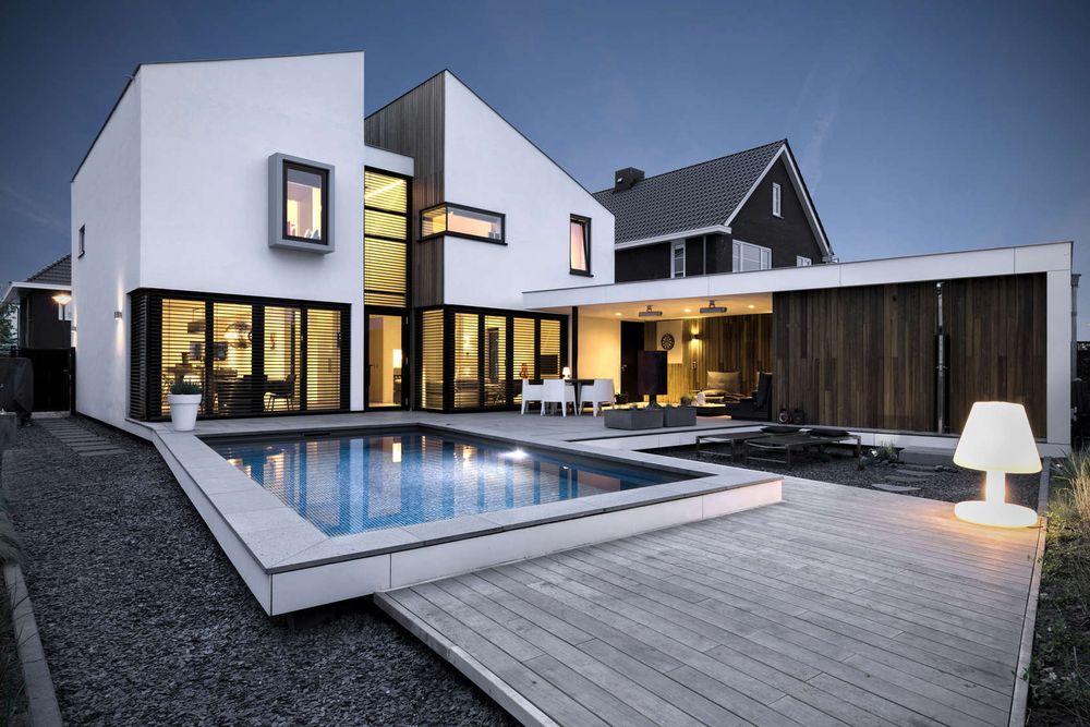 Дизайн голландского дома с бассейном