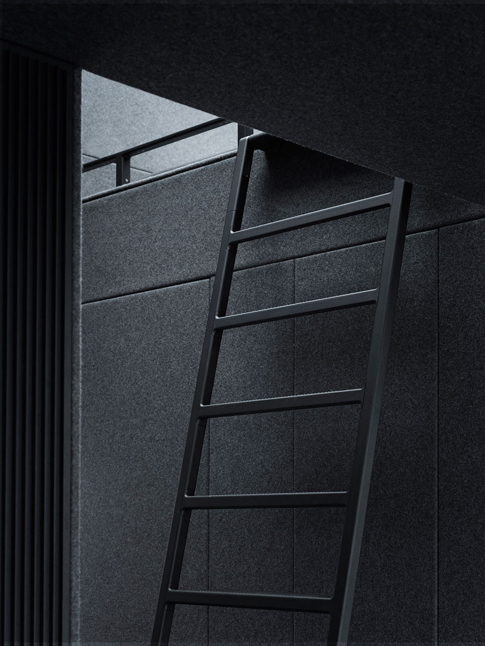 Лестница дома в черном цвете