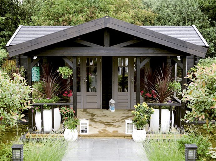 Ландшафтный дизайн маленького дома с террасой