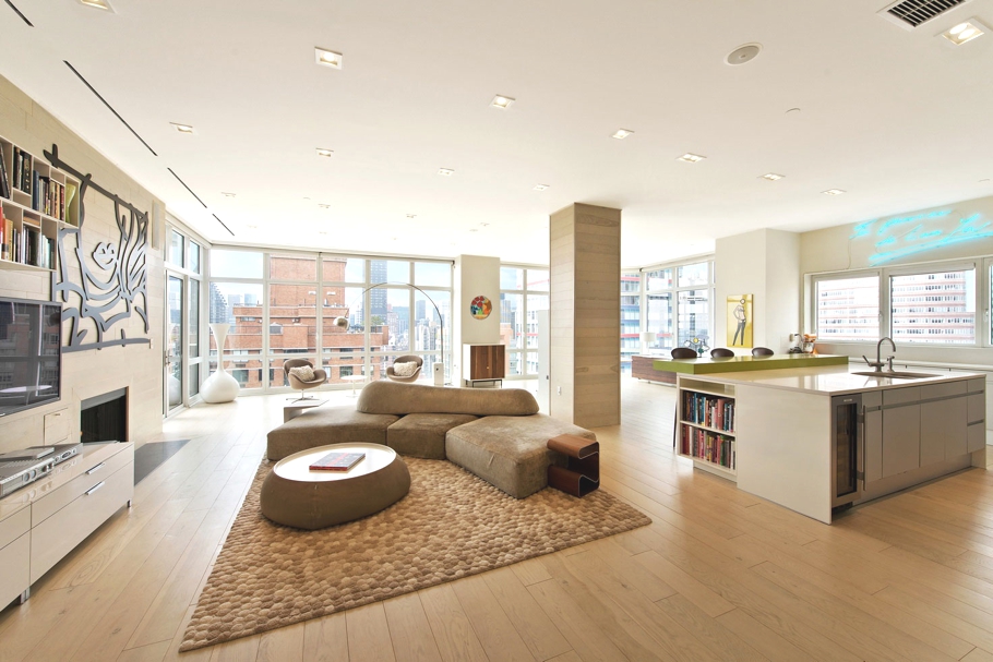 Дизайн современной квартиры-студии с четким делением на зоны