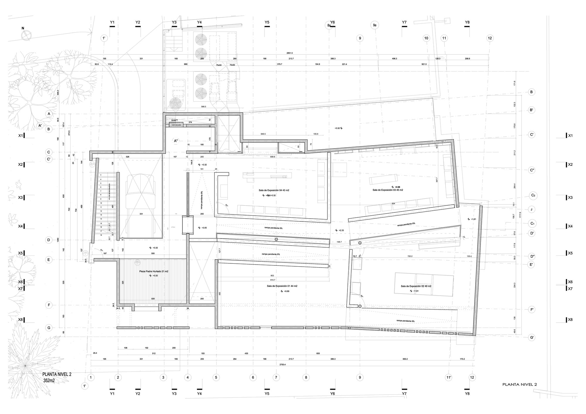План схема второго этажа мемориала Сан Альберто Уртадо