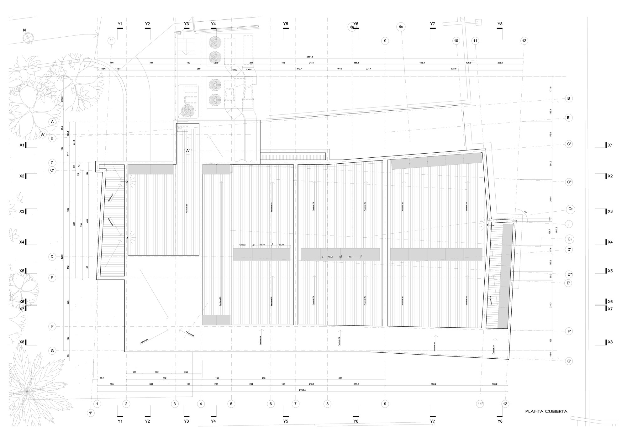 План схема крыши мемориала Сан Альберто Уртадо