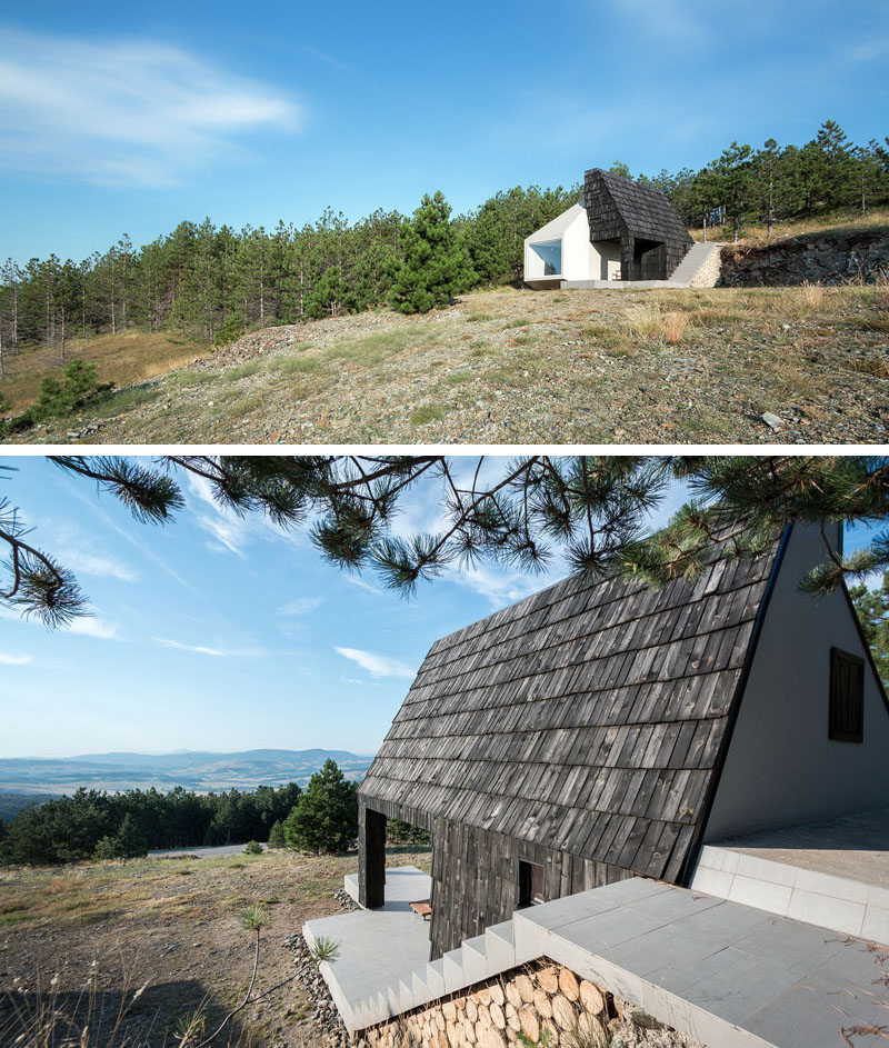 Необычные проекты домов: уютный домик на склоне горы в Сербии