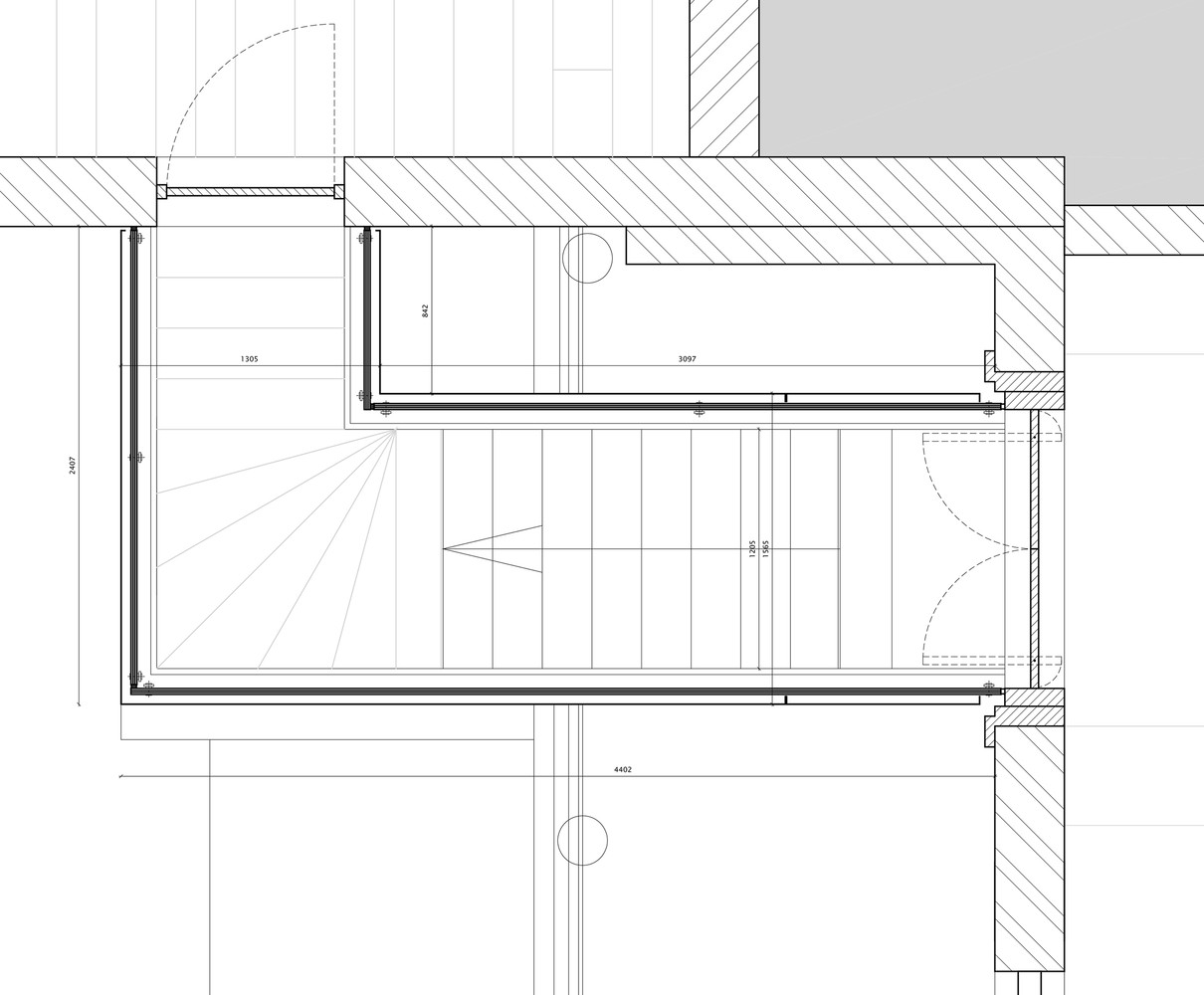 Схема построения необычной лестницы между домами Фото - 01