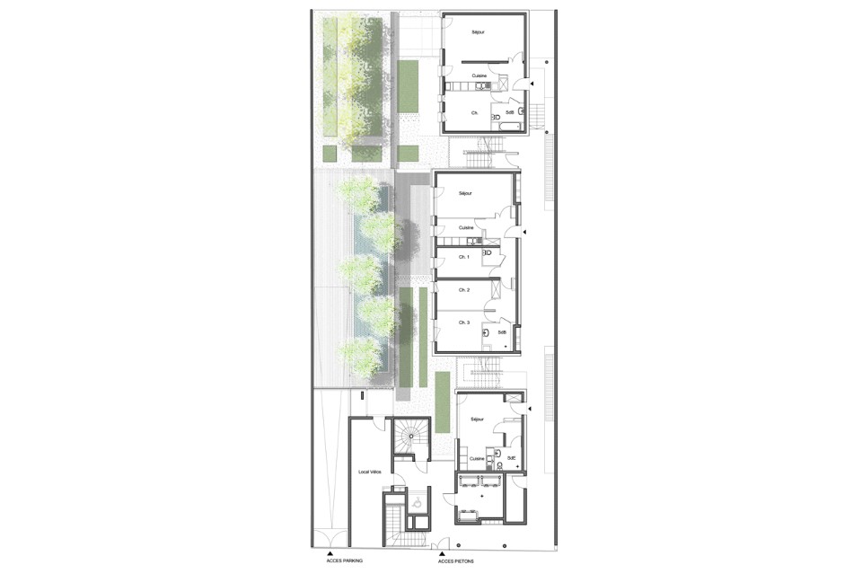 Современная архитектура: план жилого дома в Париже