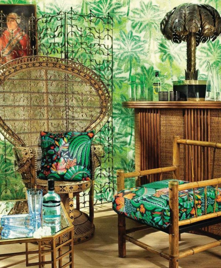Дизайн интерьера гостиной в тропическом стиле