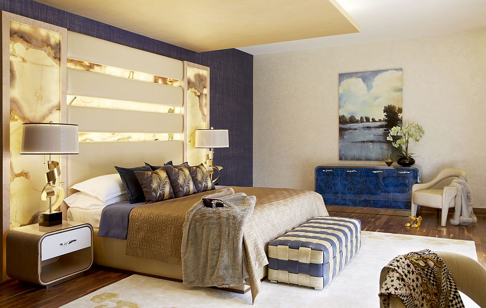 Современный дизайн интерьера спальни виллы