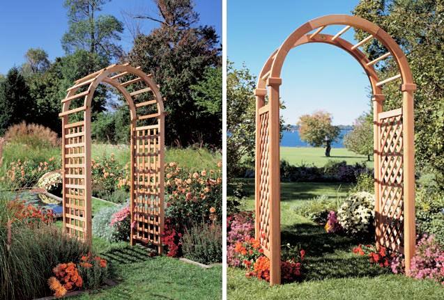 Деревянная садовая арка