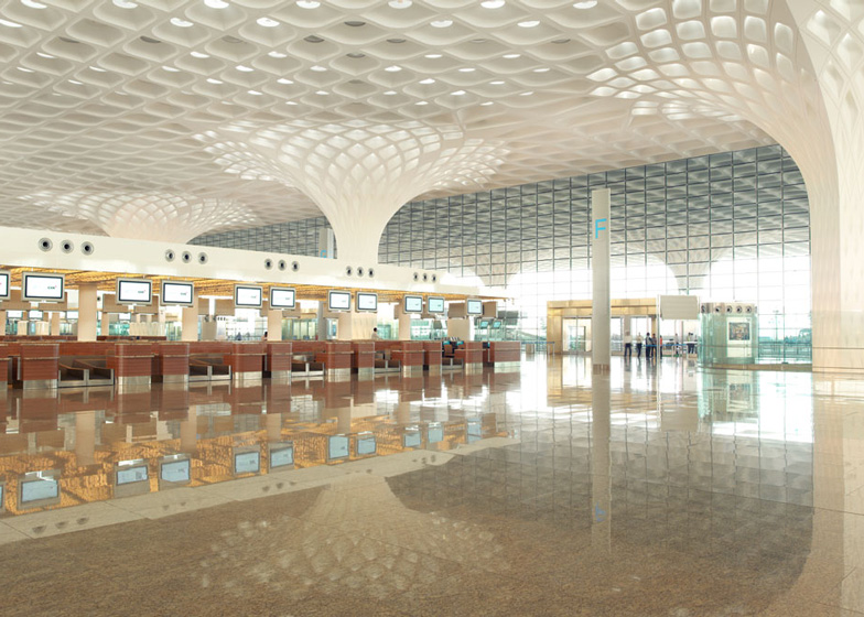 Зона отдыха в аэропортах: ячейки на колоннах и потолке