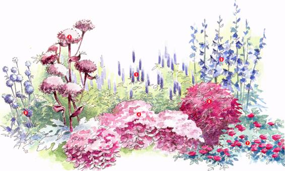 Цветочная композиция в лиловых тонах